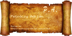 Petróczy Adrián névjegykártya
