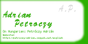 adrian petroczy business card
